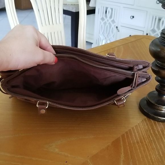 Vintage brown faux suede bag - Picture 4 of 4